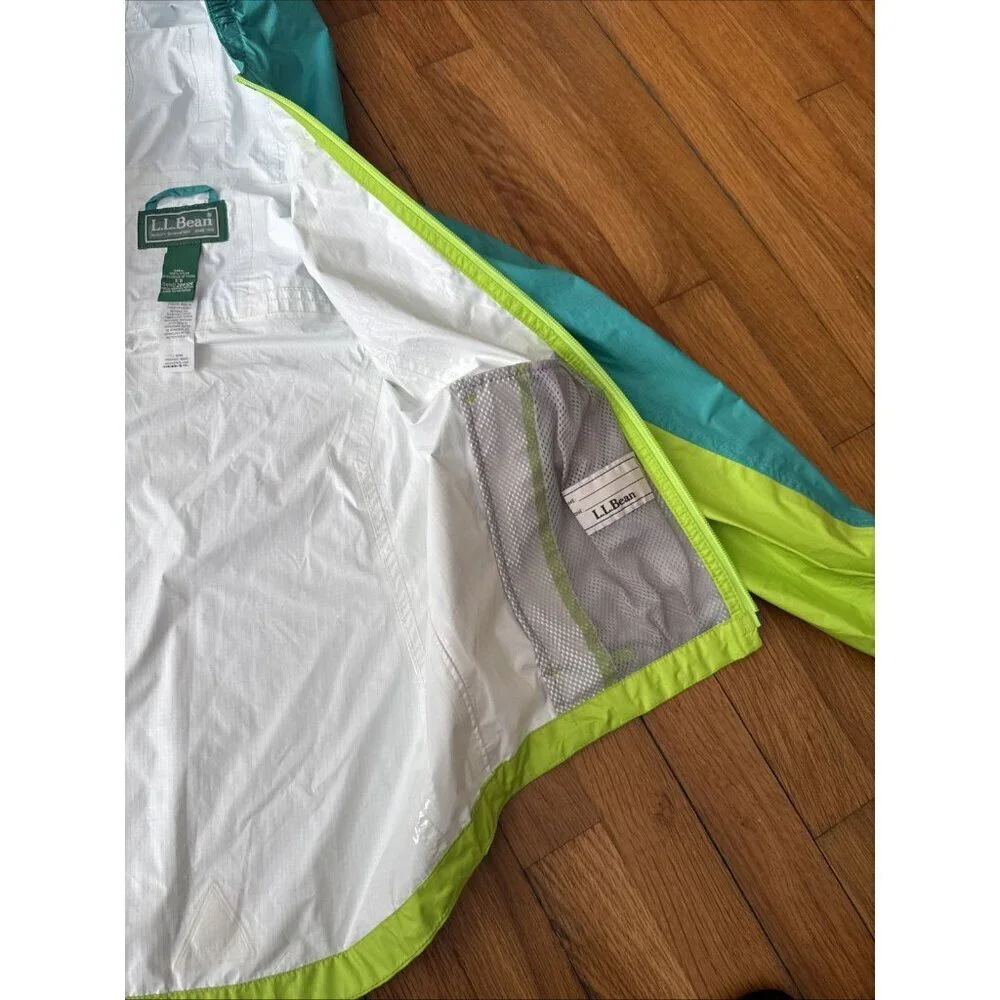 LL Bean Nylon Full Zip Hooded Raincoat Light Weight Size S (8)